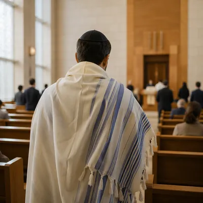 Prayer Tallit in Korean Church Sanctuary