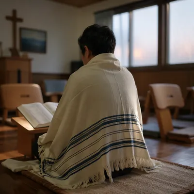Dawn Prayer with Tallit in Korean Church