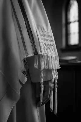 Monochrome Prayer Shawl in Korean Church