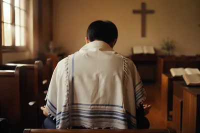 Korean Worshipper in Quiet Prayer Room
