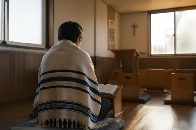 Prayer Shawl in Korean Church Dawn