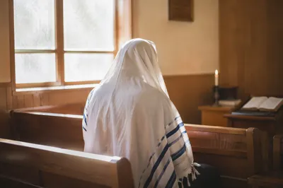 Worshipper in Korean Church Prayer Room