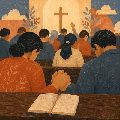 Fervent Prayer at Korean Revival Meeting