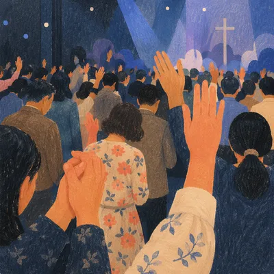 Fervent Prayer Gathering in Korean Church