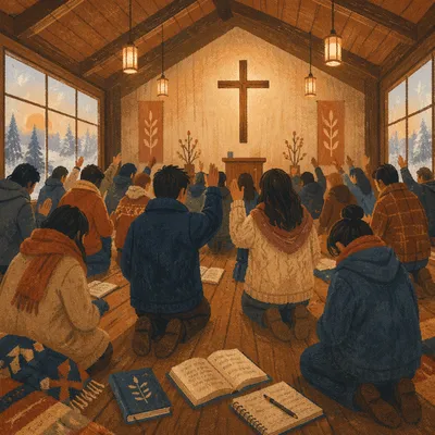 Fervent Dawn Prayer in Korean Church