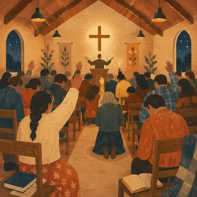 Korean Revival Prayer Meeting at Evening