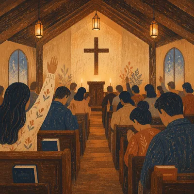 Fervent Prayer at Korean Revival Meeting