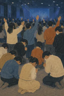 Fervent Korean Church Revival Prayer Gathering