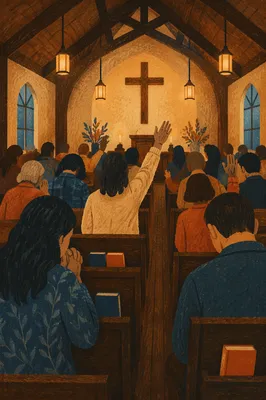 Fervent Prayer at Korean Revival Meeting