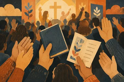 Fervent Prayer at Korean Church Revival