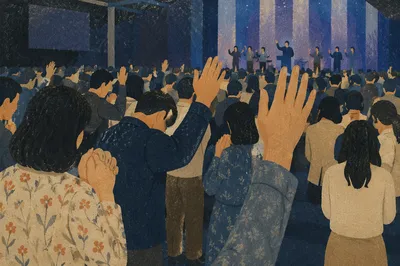 Fervent Prayer Gathering in Korean Church