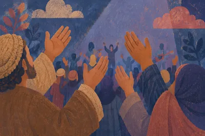 Fervent Prayer at Korean Revival Meeting
