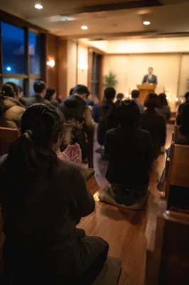 Fervent Revival Prayer in Korean Church Hall