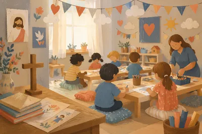 Colorful Vacation Bible School in Korean Church