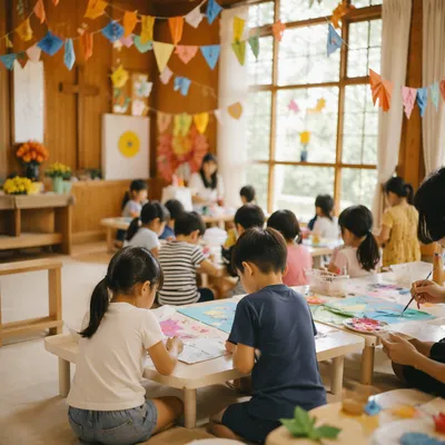 Colorful Vacation Bible School in Korean Church