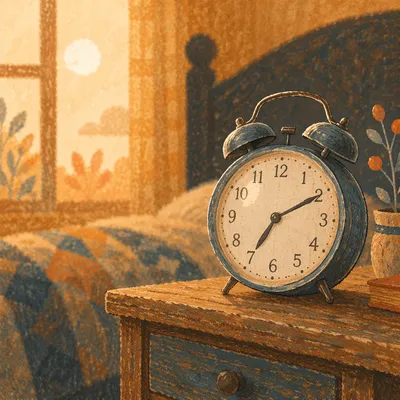 Vintage Alarm Clock in Morning Light