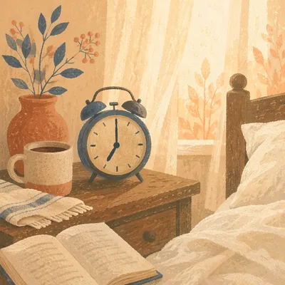 Morning Light on Bedside Alarm Clock