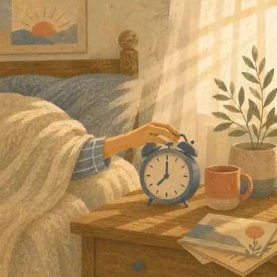 Sunrise Alarm Clock in Cozy Bedroom