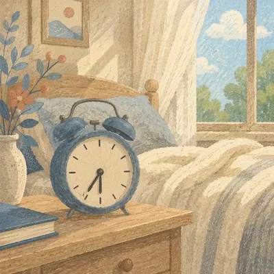 Peaceful Morning Alarm Clock in Bedroom