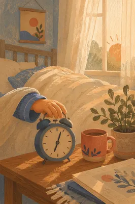 Sunrise Alarm Clock in Cozy Bedroom
