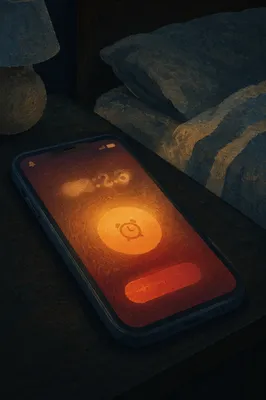 Early Morning Smartphone Alarm on Bedside Table