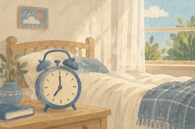 Quiet Morning Alarm Clock by Bedside