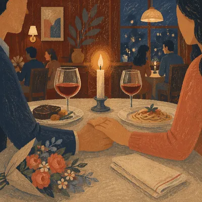 Romantic Anniversary Candlelight Dinner at Restaurant