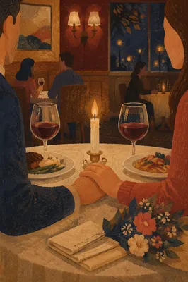 Romantic Anniversary Candlelight Dinner at Restaurant