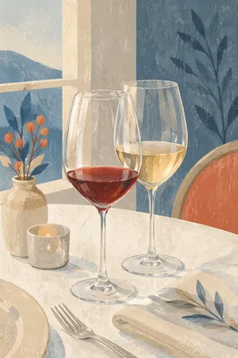 Romantic Anniversary Dinner Wine Glasses