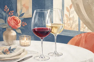 Romantic Anniversary Dinner Wine Glass Toast