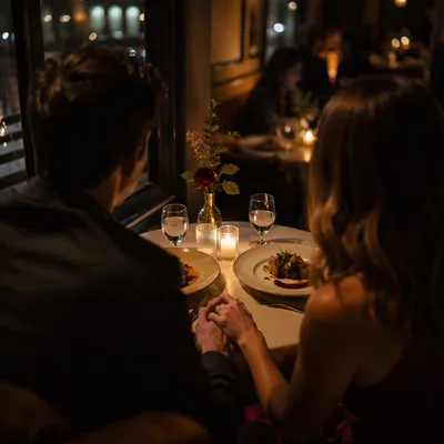 Romantic Anniversary Dinner in Cozy Restaurant