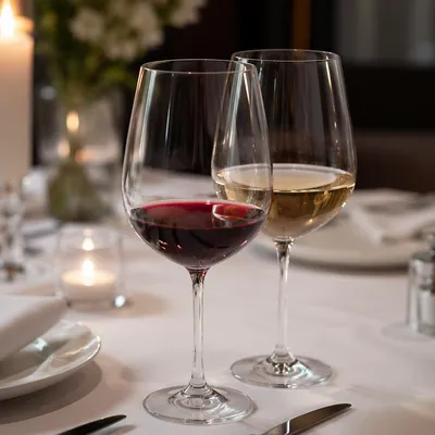 Romantic Anniversary Dinner Wine Glasses Close-Up