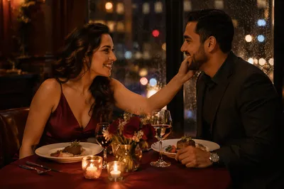 Romantic Anniversary Dinner by Rainy Window