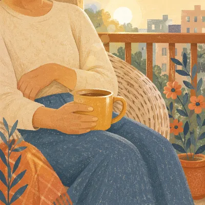 Morning Coffee on Apartment Balcony
