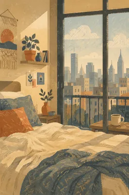 Cozy Apartment Morning Coffee City View