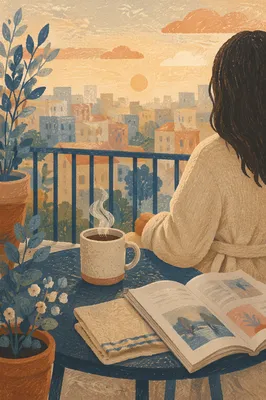 Peaceful Balcony Coffee at Sunrise