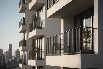 Morning Coffee on Modern Apartment Balcony