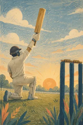 Athlete Kneeling at Sunrise on Sports Field