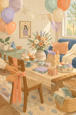 Pastel Baby Shower Living Room Celebration