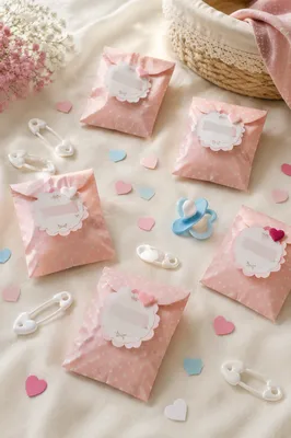 Pastel Baby Shower Table Decor Close-Up