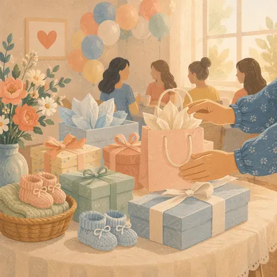Pastel Baby Shower Gift Table Celebration