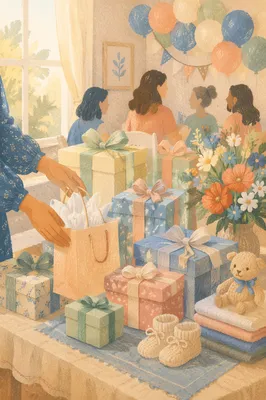 Pastel Baby Shower Gift Table Celebration