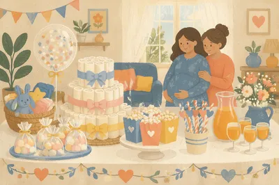 Pastel Baby Shower Gift Table Celebration