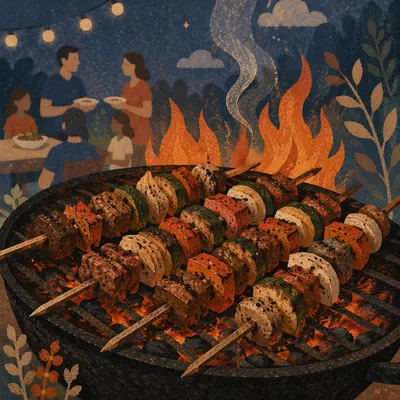 Backyard Grill Skewers at Summer Gathering
