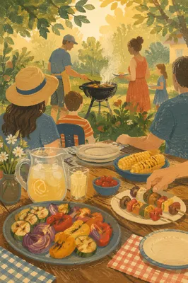 Summer Backyard Barbecue Family Gathering