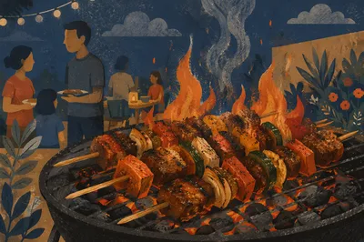 Backyard Grill Skewers at Summer Gathering