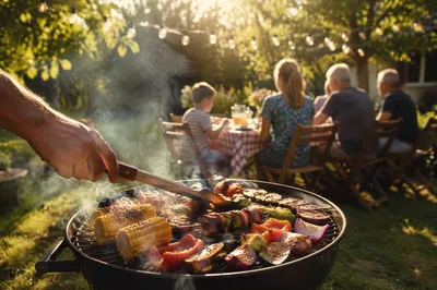 Golden Hour Backyard Barbecue Family Gathering