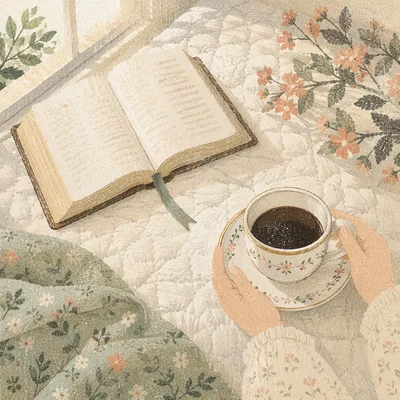 Morning Bible and Coffee by Window