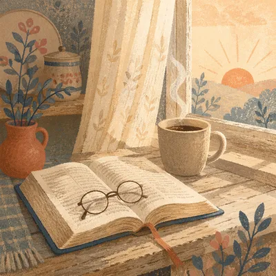 Morning Bible and Coffee by Window