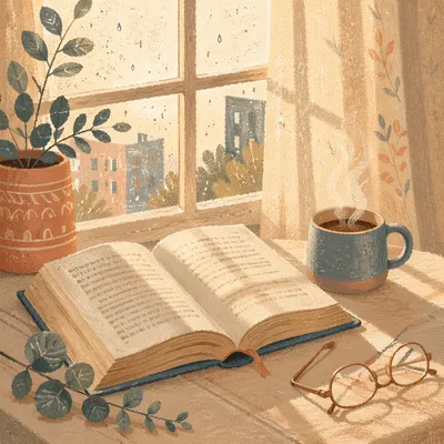 Open Bible and Coffee by Window